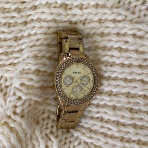 Gold Fossil Watch
